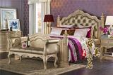 美式全实木床欧式复古做旧双人床法式雕花公主床婚床北欧简约家具