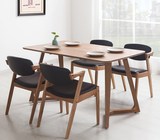 实木小户型餐桌椅北欧饭桌办公桌组合创意原木白橡木餐厅一桌六椅