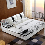 家具皮床组合小户型真皮床1.5米1.8米简约现代中式双人床皮艺床
