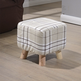 创意时尚木腿方凳布艺沙发凳软凳家用小矮凳子梳妆凳换鞋凳餐桌凳