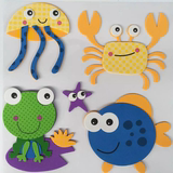 幼儿园童房壁上装饰组合3D立体教室布置主题卡通动画海底世界墙贴