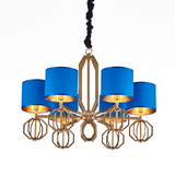 现代后现代美式时尚新款蓝色金色铜色设计师客厅卧室吊灯