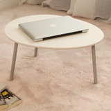 笔记本电脑桌办公桌简易木质椭圆形可折叠桌子床上用懒人小书桌
