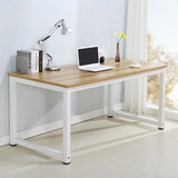 钢木结构简易台式电脑桌双人办公桌子简约宜家书桌学习桌家用餐桌