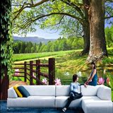 高清3D大树风景壁画大型5D影视电视背景墙大自然客厅沙发墙纸壁纸