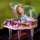 水晶钢琴音乐盒旋转八音盒天空之城送女生男友生日创意惊喜小礼物