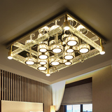 大气现代客厅吸顶灯长方形气泡柱水晶灯LED餐厅灯具卧室变色调光