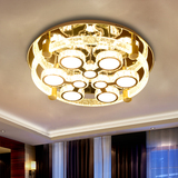 新款圆形客厅气泡柱水晶吸顶灯金色大气浪漫调光大厅卧室餐厅灯具