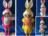 新款儿童小兔子演出服小白兔动物舞蹈表演服装幼儿卡通成人舞台服