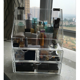 超大号透明化妆品收纳盒 防尘带盖式护肤品收纳盒 桌面收纳盒有盖