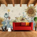 欧式创意田园花卉墙纸艺术壁纸大型复古壁画背景墙布客厅个性油画