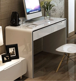 电脑桌台式家用简约现代组装办公桌白色经济型写字台卧室黑条书桌