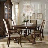 美式法式橡木做旧餐桌餐椅 法式复古实木餐桌餐椅 高档别墅定制