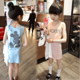 2016夏装新款韩版小女孩裙子中长款女童全棉弹力背心裙打底连衣裙