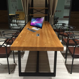 美式铁艺办公室家具实木工业风办公桌复古书桌餐桌简约会议桌长桌