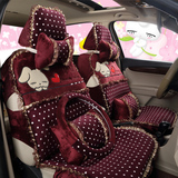 汽车坐垫短毛毛绒座垫大众朗逸骐达卡通可爱女冬季通用全包围座套