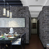 3D仿古砖纹墙纸个性复古砖块砖头红青砖壁纸现代中式餐厅茶楼饭店