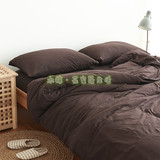 日式纯色天竺棉四件套简约良品咖啡被套床上用品床笠床单全棉婴儿