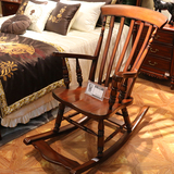 欧式美式实木摇椅 躺椅逍遥椅木质摇椅阳台休闲老人椅午睡椅
