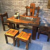 老船木实木家具客厅茶台中式复古功夫泡茶桌椅组合户外阳台茶几