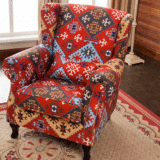 老虎椅美式单人沙发 小户型皮布艺实木书房椅 咖啡厅卧室客厅沙发