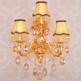 超大3头欧式合金水晶壁灯背景墙壁灯床头灯过道壁灯会所酒店壁灯