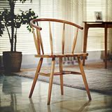 实木仿古圈椅日式简约书桌温莎椅咖啡馆休闲围椅白橡木餐桌椅