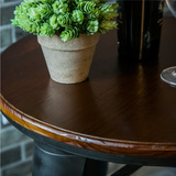圆形/实木铁艺做旧咖啡桌椅复古茶几休闲桌椅套件户外室外桌椅