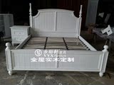 全屋定制美式乡村双人床水曲柳实木床1.8米储物床气压床上海包邮