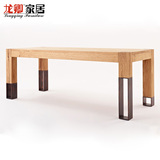 北欧宜家原木餐桌做旧铁艺咖啡桌实木创意书桌办公桌会议桌长桌
