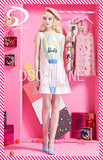 Barbie X Awaylee 2016春夏 肩带荷叶边风格立体可爱装饰背带裙