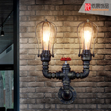 复古工业风咖啡厅餐厅酒吧台走廊过道壁灯loft创意铁艺水管墙壁灯