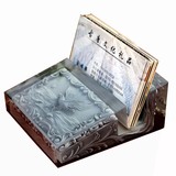 名片夹名片架水晶浮雕名片座创意摆件名片盒商务礼品包邮