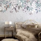 创意艺术壁纸北欧复古个性定制壁画客厅卧室背景墙纸抽象树叶枫叶