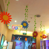 商场超市小学幼儿园装饰挂饰教室走廊环境布置用品双面太阳花吊饰