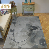 进口纯手工地毯现代抽象泼墨地毯 立体羊毛地毯卧室床边厨房地毯