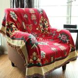 波西米亚棉质线毯西域风情地毯民族复古沙发巾臧风毯怀旧桌布床盖