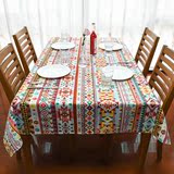 尼泊尔全棉加厚帆布波普民族风彩色几何图案茶几台布餐桌布盖巾