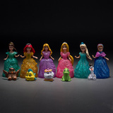 迪士尼白雪公主冰雪奇缘可拆换装手办玩具公仔芭比娃娃6款摆件