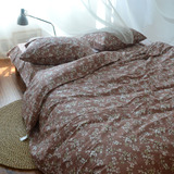 床单 纯棉碎花田园斜纹棉布被单单人双人床单单件枕套1.51.82米