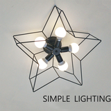 北欧个性创意铁艺吸顶灯现代儿童房卧室小客厅灯具美式五角星灯饰