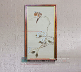 《枝头比翼》中式花鸟纯手绘家装客厅挂画装饰玄关油画竖高档