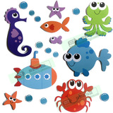 超厚幼儿园儿童房环境装饰材料 卡通动物乐园贴画 3D立体海底世界