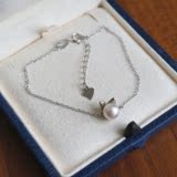 【小器珠宝】 猫咪手链 925银 天然淡水珍珠 长度15.5+3cm