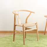 日式实木Y椅子水曲柳休闲餐椅圈椅简约叉骨椅现代书房靠背扶手椅