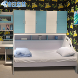 儿童家具衣柜床组合床 上下床储物双层床儿童床带衣柜床多功能