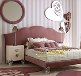 儿童床女孩床粉色创意卧室套房美式简约时尚单人床软床大气公主床