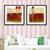玫瑰花装饰画壁画卧室温馨推荐床头挂画 墙画现代时尚花卉有框红
