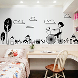 简约人物墙贴纸卧室内墙面墙壁贴画儿童房间装饰品幼儿园墙上创意