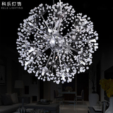 北欧现代简约创意不锈钢水晶花朵蒲公英圆球形LED客厅餐厅吊灯